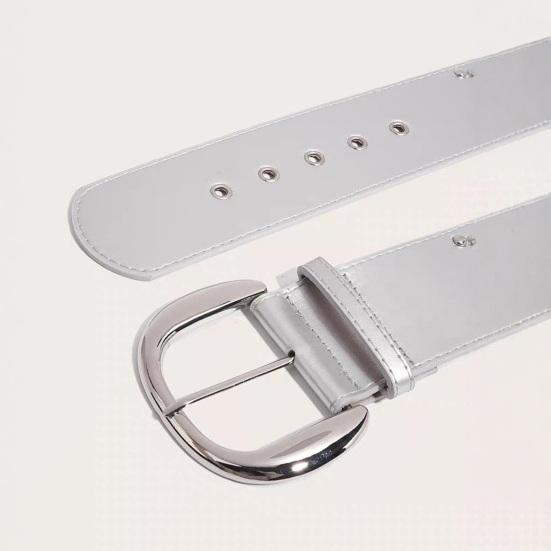 Imitation Leather Women Belt Wide Edge Design Adjustable Length Belt