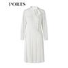 PORTS Women's Cream White Printed Midi Dress