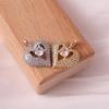 Dual-Color Rhinestone Heart Pendant Necklace - Luxurious Gold & Silver Accessory