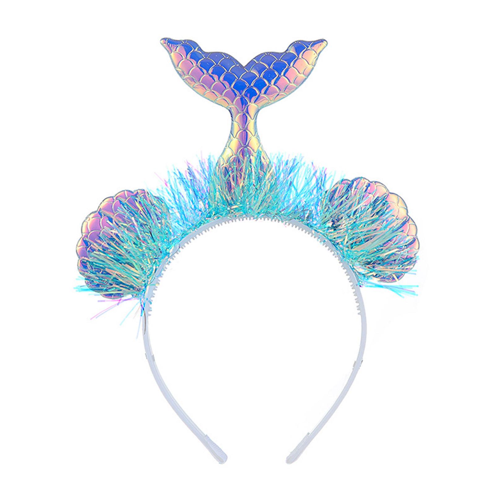 

Взрослый Подростковый Мишурный Ободок Русалки Фестивальный Ободок для Волос с Рыбьей Чешуей для Рождественской Вечеринки Выступлений Марди Гра Головной Убор D