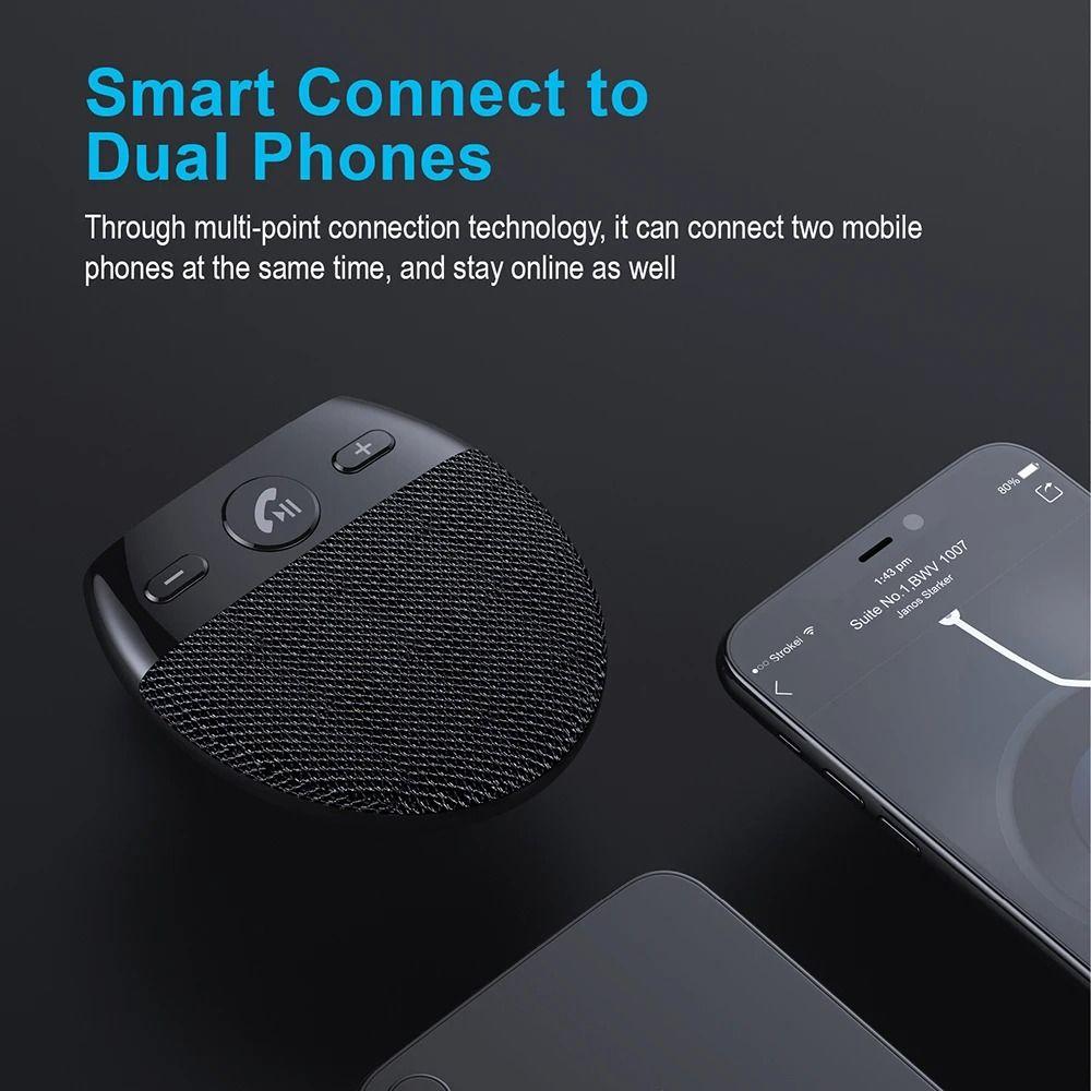 High Definition Voice Bluetooth Speakerphone Sun Visor Music Player Hands-free Communication
