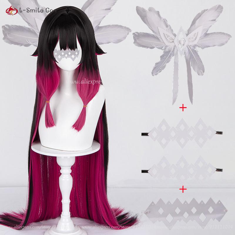 Parrucca Cosplay Columbina di Alta Qualità Damigella Fatui Colombina Cosplay Parrucche Anime Resistenti al Calore Capelli Sintetici + Cuffia per Parrucca