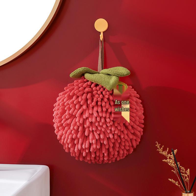 Festive Chenille Hand Towel - Absorbent, Thick, Hanging Towel for Kitchen & Bathroom