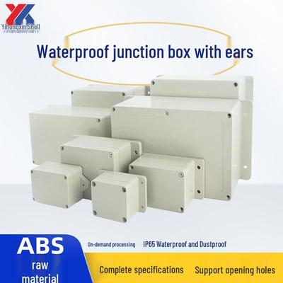 ABS Waterproof Junction Box with Ears, Outdoor Enclosure for Monitoring, PCB, and Terminal Box with Knockouts