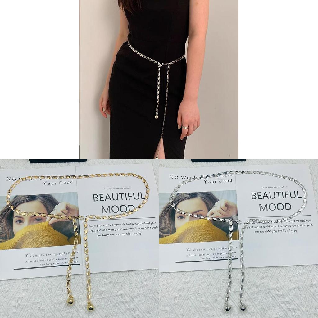 Metal Chain Waist Belt For Women With Water Drill Embellishments Fashionable Accessory For Dresses And Suits