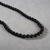 Simple Black Agate Stone Necklace Copper Plated 18K Real Gold Light Luxury Premium Retro Round Bead Collarbone Chain Female