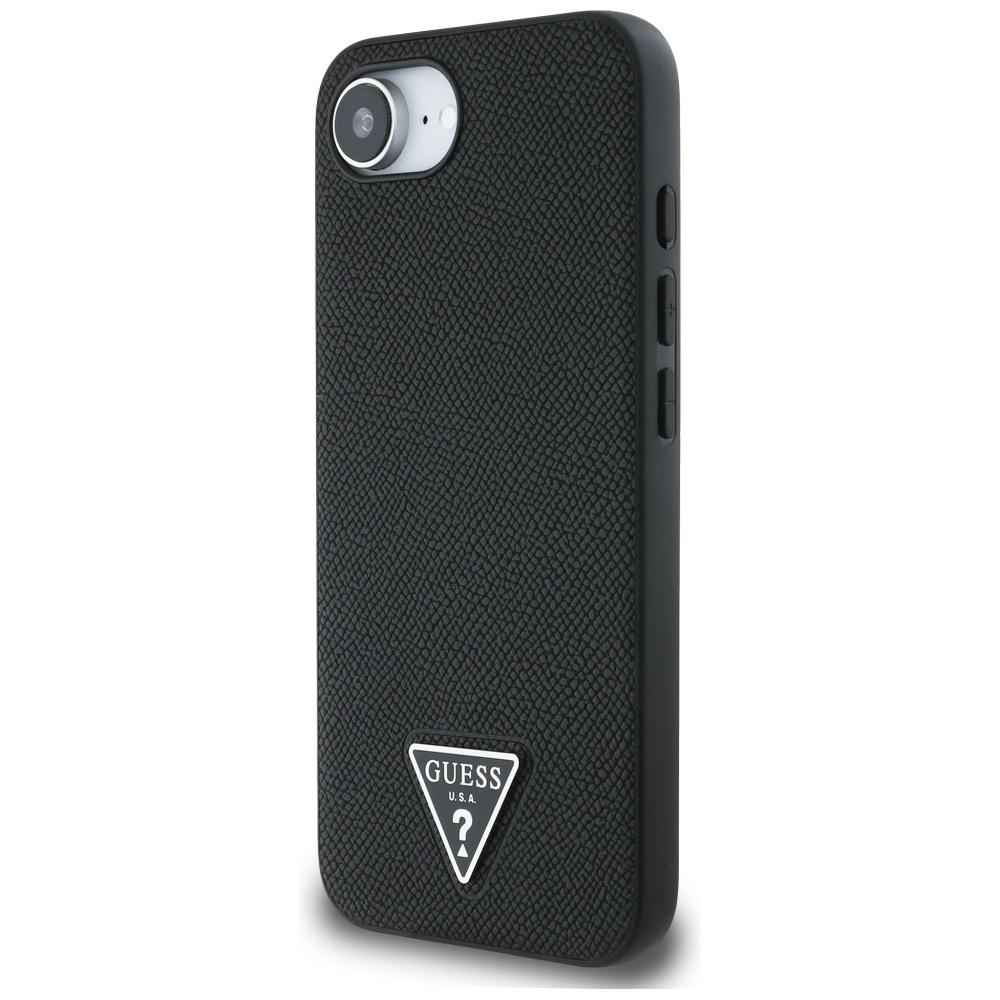Guess Grained Triangle MagSafe case for iPhone 16e / 17e black
