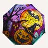 Halloween Moonlight Scene Stained Window Decal for Kids Room DecorUmbrella, Portable 3-Fold Compact Umbrella,Christmas Gift ES602
