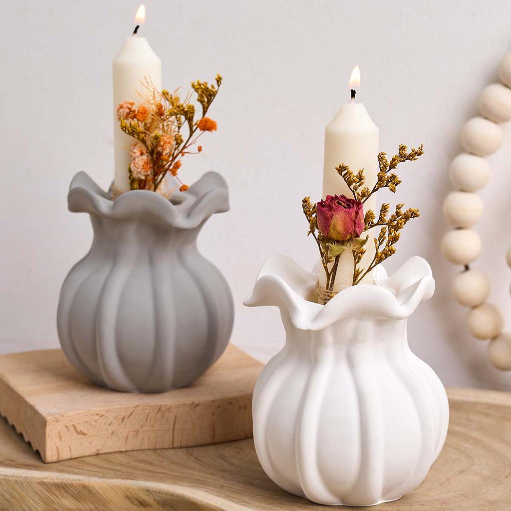 Blumenform Vase Silikonform DIY Hydroponisches Reagenzglas Blumentopf Gießformen Gips Harz Kerzenständer Bastelmaterial
