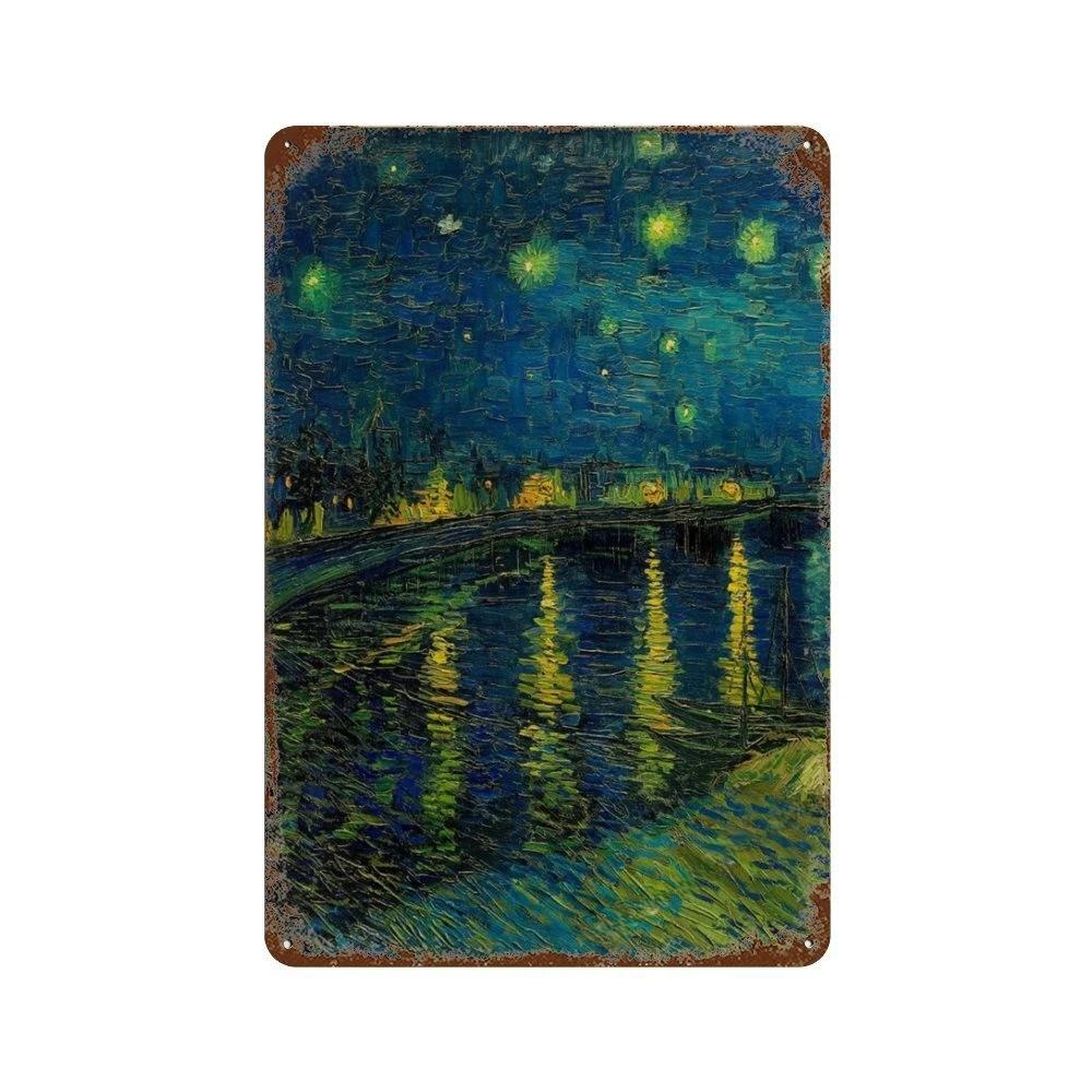Affiche de Collection de Peintures à l'Huile Célèbres Vintage Décorative Van Gogh Plaque Métallique en Étain Pour Atelier Pièce de Maison Décoration Murale Artistique