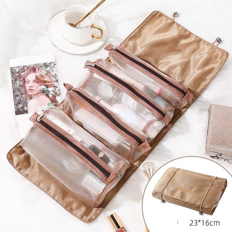 

Портативная однотонная косметичка большой емкости, дорожная дорожная сумка для макияжа, сумка для хранения карандашей для бровей хаки