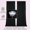 White Backdrop Curtain Wrinkle-Resistant Wedding Drape Black Background Cloth With Rod Pocket