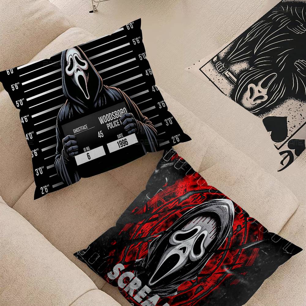 S-Scream G-Ghostface Cushion Cover Polyester Sofa Cushions Decorative Throw Pillows Home Decoration Pillowcover