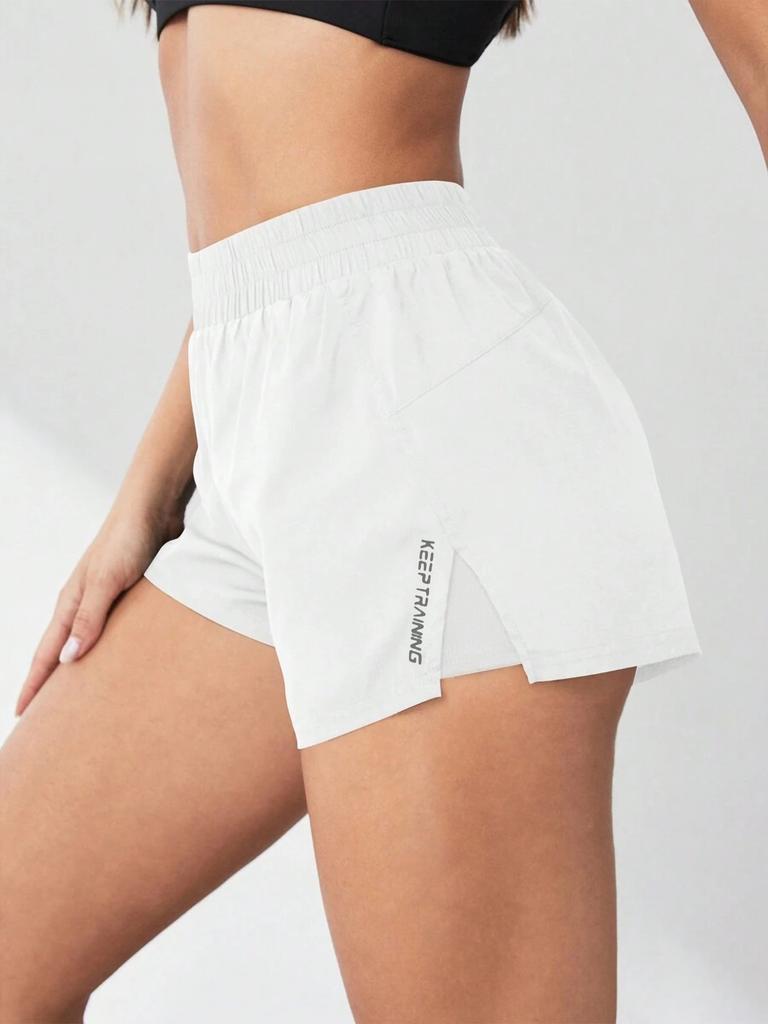 2026 New Style Faux Two-Piece Anti-Exposure Yoga Shorts Sports Shorts Running Fitness Tennis Casual Basic Sports Pants Women's