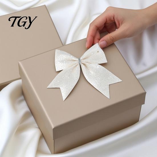 Lightweight Tree Branch Ornaments 4Pcs Glitter Christmas Bow, Sparkling Ribbon Hanging Ornament for Decorative Bows Door Lintels Front Wreath, Festive