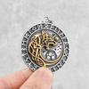 Norse Mythology Viking Wolf Necklaces Men Stainless Steel Viking Runes Vegvisir Amulet Pendant Scandinavian Vintage Male Jewelry