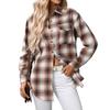 Women S Loose Fit Long Sleeve Plaid Casual Shirt