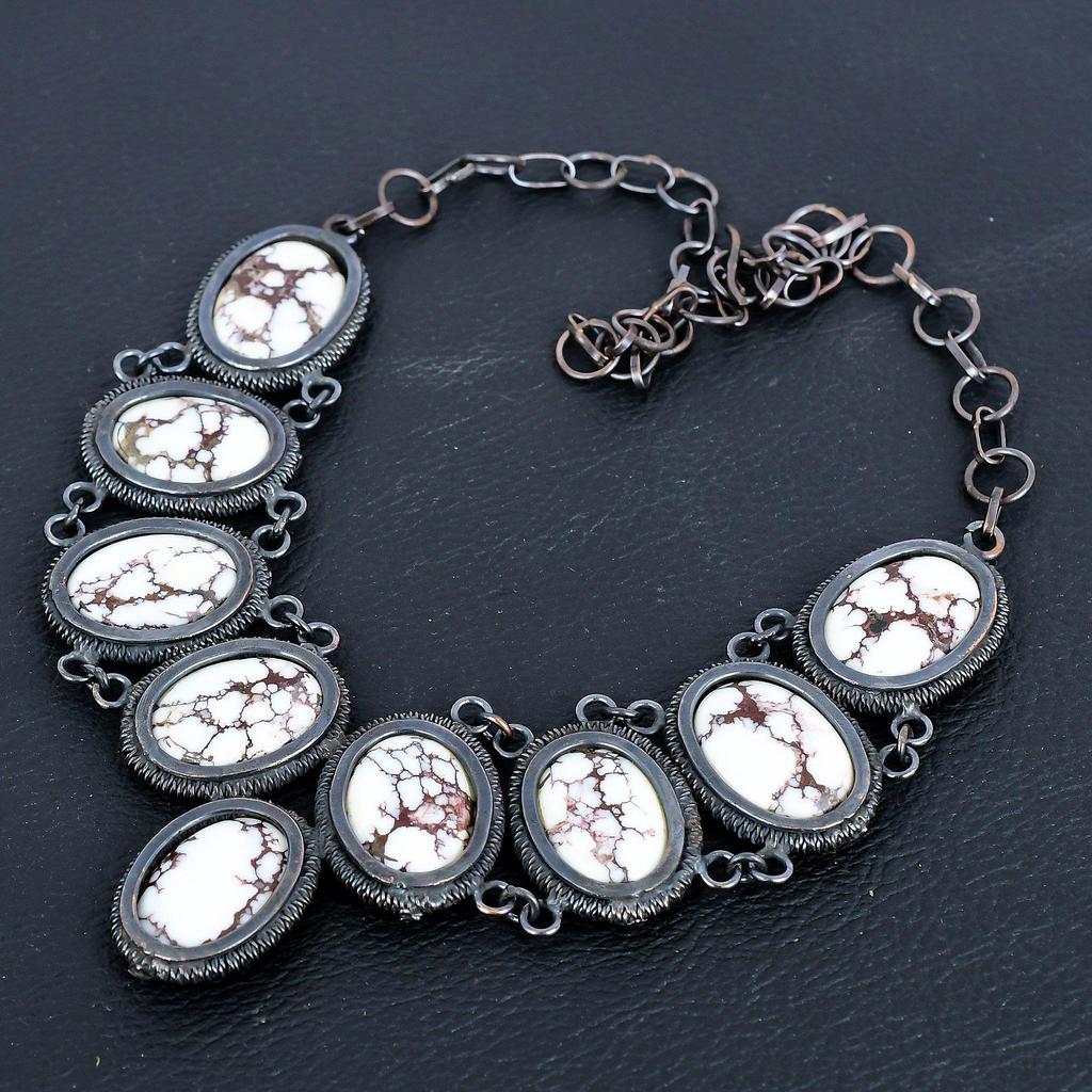 Wild Horse Necklace Gemstone Jewelry, 999 Copper Wire Wrapped Necklace, Adjustable Handmade Beautiful Jewelry Chain Necklace