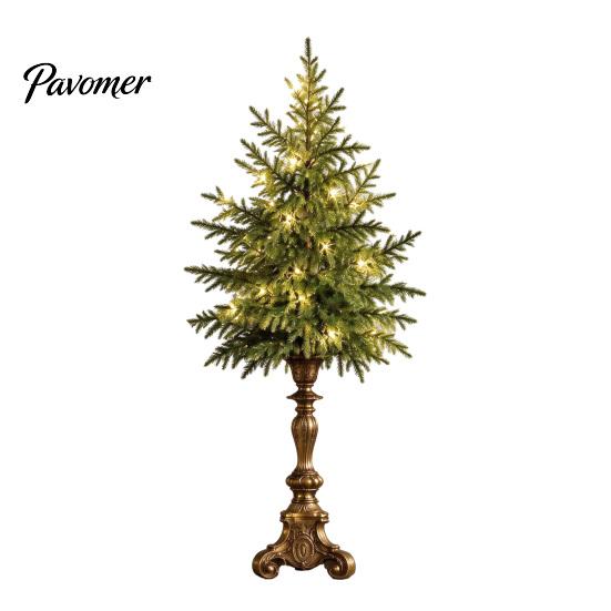 Reusable Holiday Table Decor Vintage Lighted Norfolk Pine Tree with Remote Control, Battery Operated Artificial Christmas Traditional Display