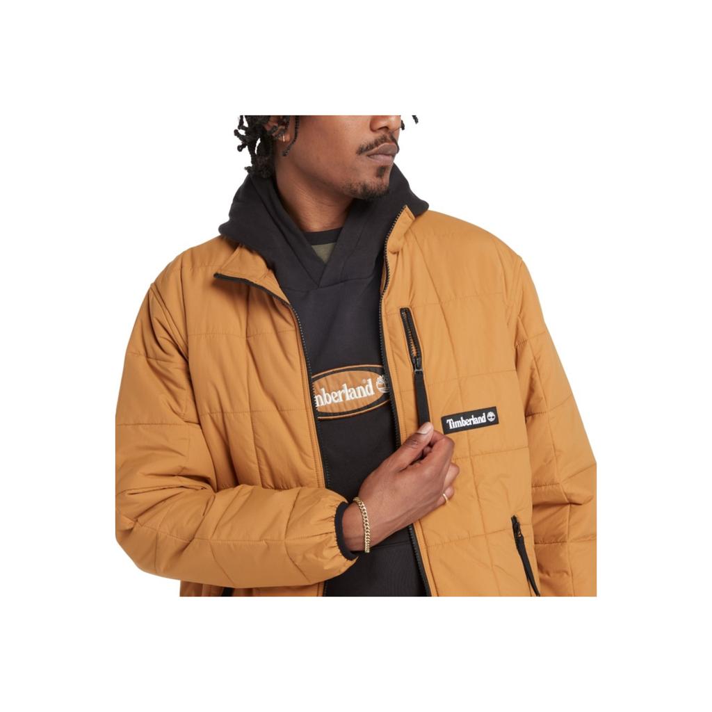 Timberland Logo Casual Stand Collar Zip Long Sleeve Cotton Jacket Unisex Jackets Brown A26ZF-P47
