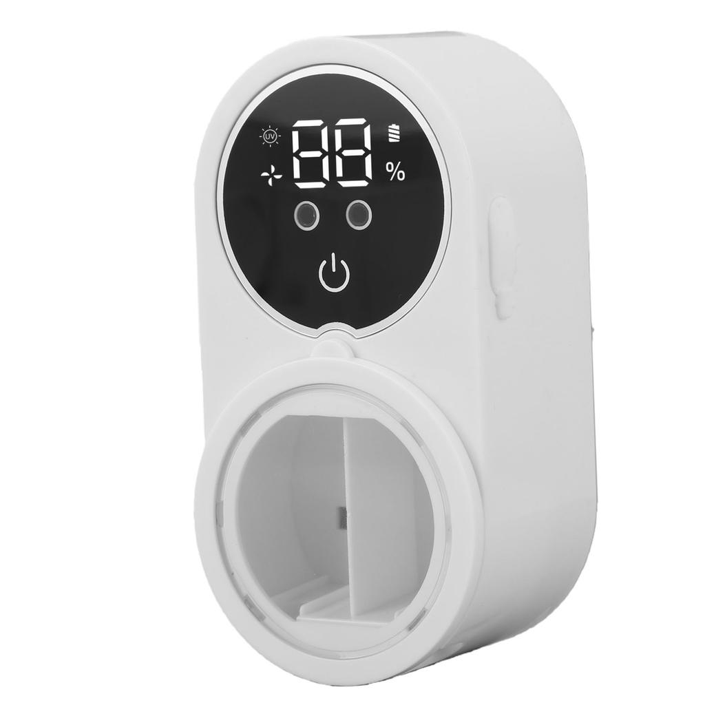 Limpiador y Soporte para Cepillo de Dientes Montado en la Pared Limpiador y Secador de Cepillo de Dientes Detección Automática por Infrarrojos con Pantalla Grande Blanco