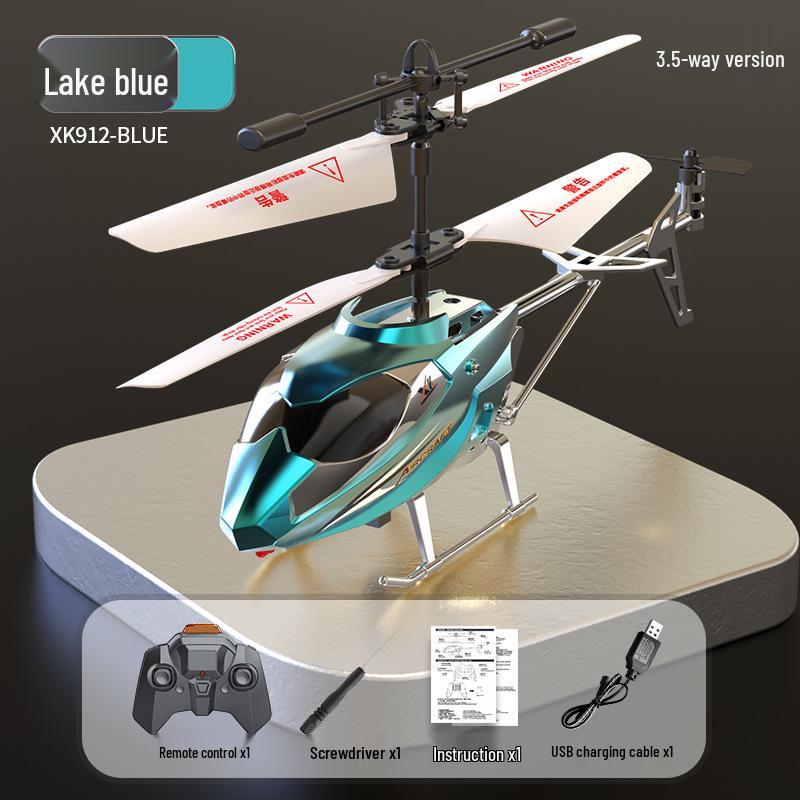 3.5-Channel Alloy Remote Control Helicopter with Cool Lights - Drop-Resistant Toy Aircraft