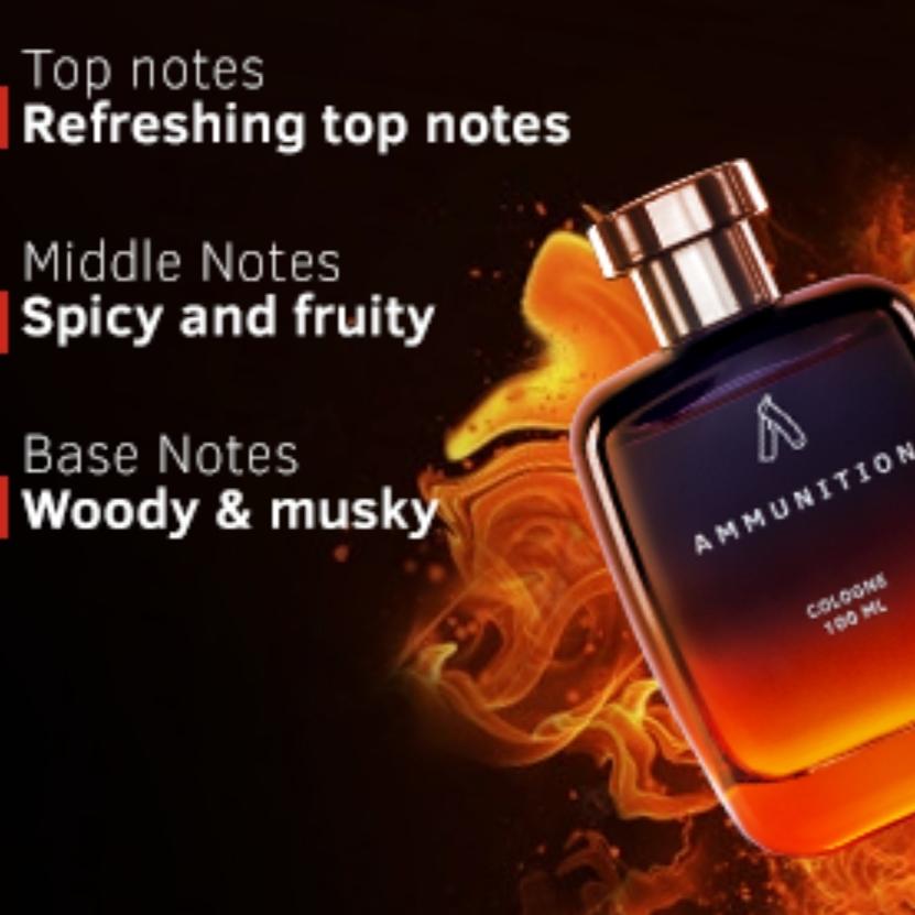 Ustraa Ammunition Cologne - 100 ml - Parfum pour homme, parfum d'ingrédients naturels pour homme, meilleur parfum de personnalité pour homme