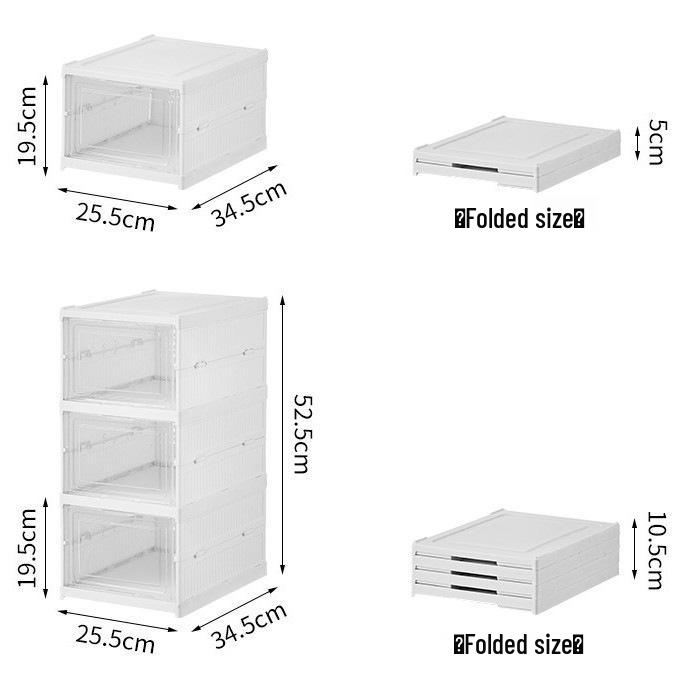 Foldable Transparent Shoe Box Cabinet with No-Install Lid - Multi-layer Thickened Shoe Rack for Home Storage
