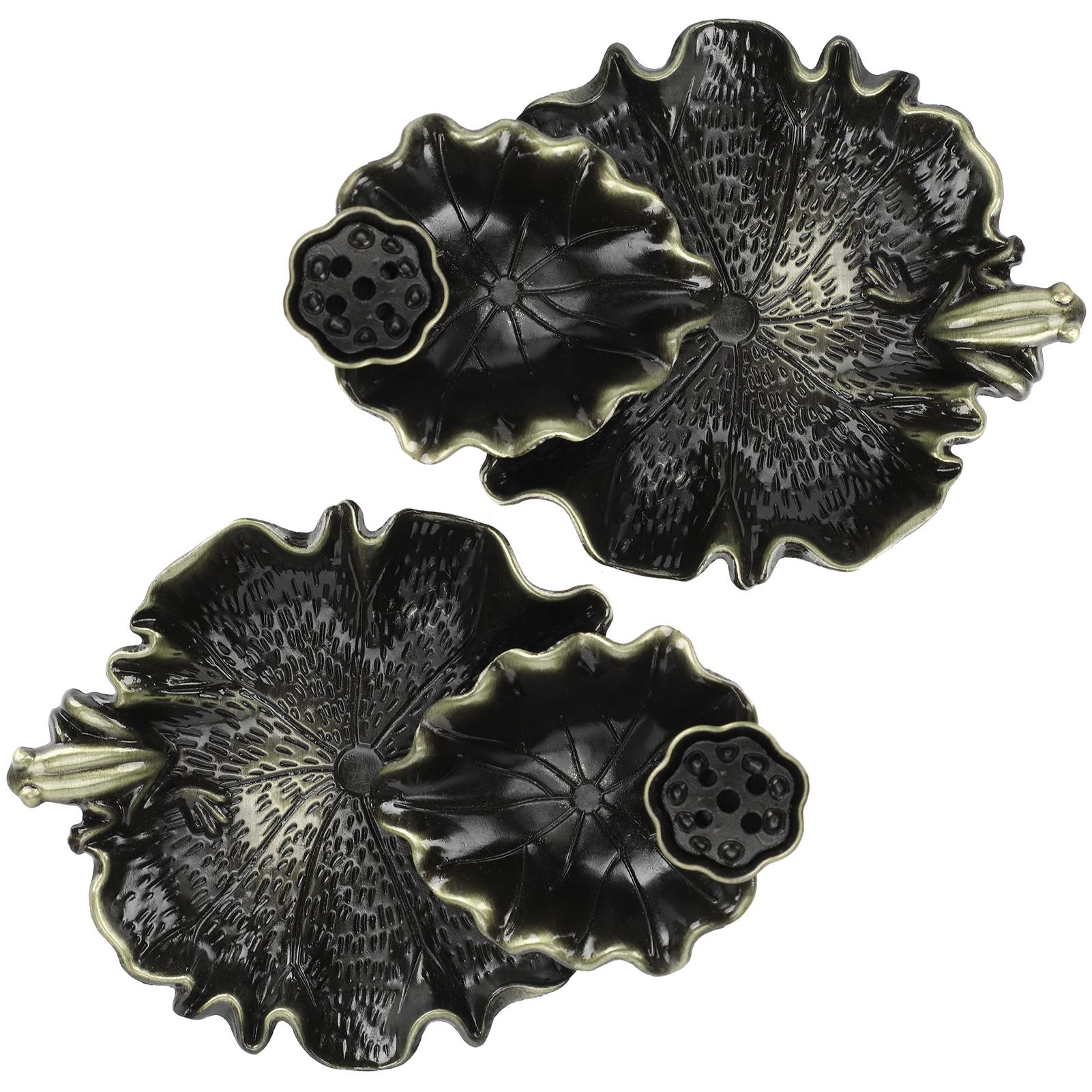 

2 шт. курильница с обратным потоком в форме листьев лотоса бронзовый цвет украшения для дома