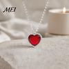 Light-reflecting Pendant Blue Heart Necklace, Faux Diamond Sparkly Romantic Elegant Daily Wear Necklace Jewelry Gift for Women Wife Girlfriend