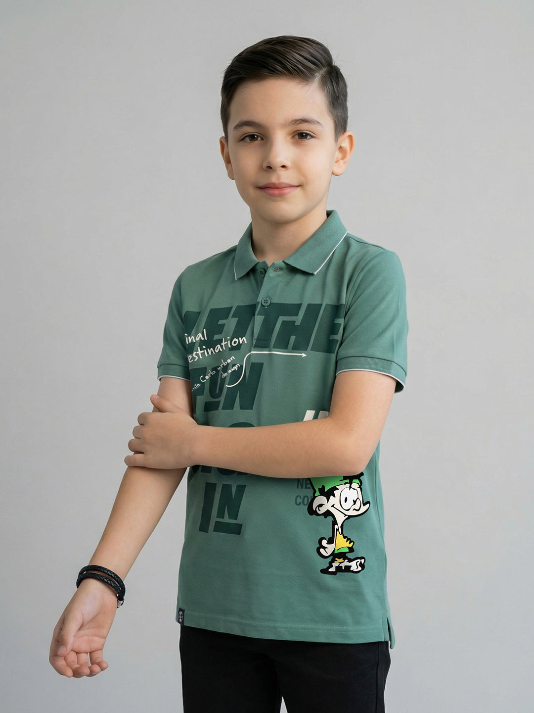 Monte Carlo Boy Regular Fit Olive Tshirt 4-5 Years оливковый