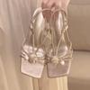New Party Sandals Women 2025 Female Shoes Buckle Strap Women's Sandals Pearl Floral Square Toe High Heels Shoes Women