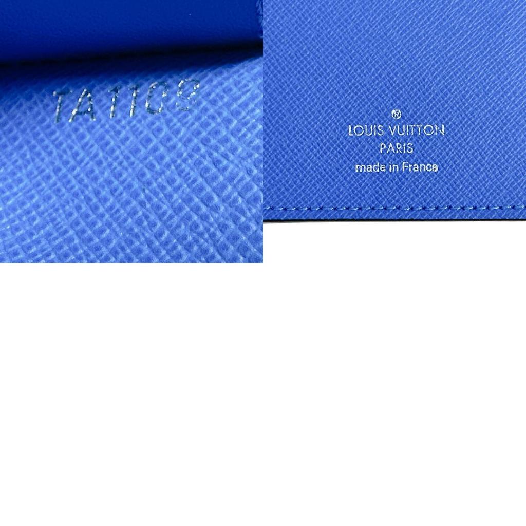 Louis Vuitton Portefeiulle Â· Brother Long Wallet Taiga Blue X Black Mens M63300 Used