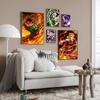 Japanese Anime Demon Slayer Self-adhesive Art Poster Retro Kraft Paper Sticker DIY Room Bar Cafe Stickers Wall Painting
