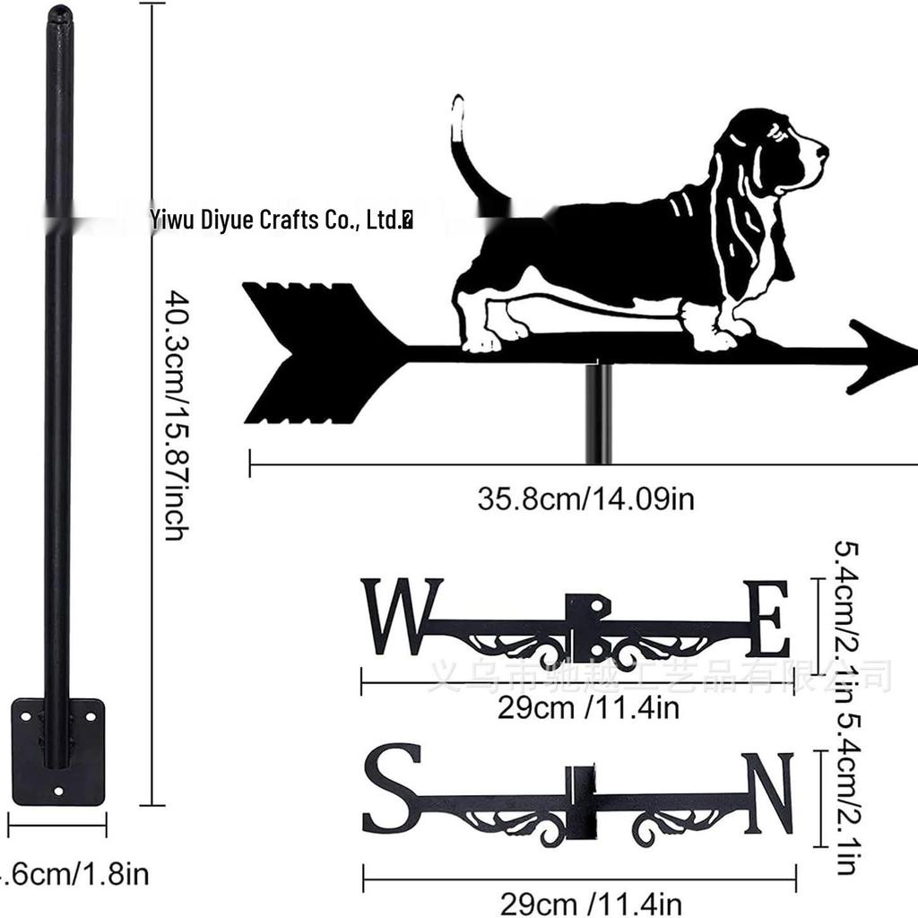 Weather Vane Ornament: Outdoor Wrought Iron Spray-Painted Roof Decoration Metal Craft