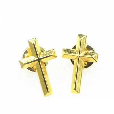 5pcs Elegant Gold Crucifix Brooch Handmade Unisex Alloy Badge Corsage Pin for Religious Event and Fashionable Outfits