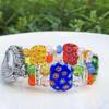 Braccialetto Fiore in Vetro Millefiori Colorato - Gioiello Statement di Grandi Dimensioni