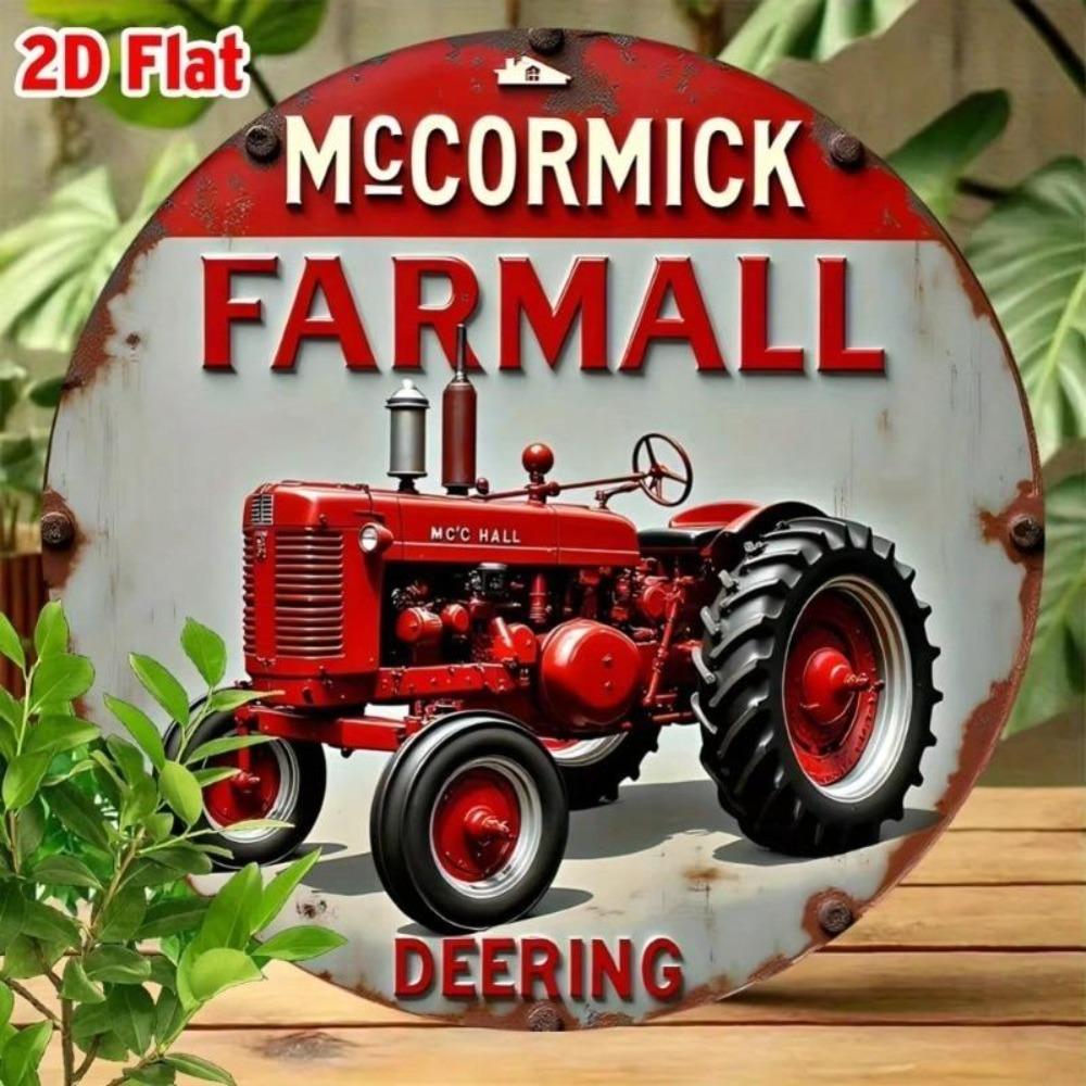 Vintage McCormick Farmall Tractor Metal Tin Wall Sign Rustic Home Kitchen Garden Decor