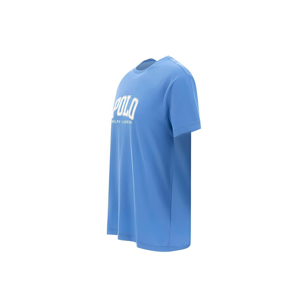 Polo Ralph Lauren Letter Print Crew Neck Short Sleeve T-Shirt Men Tops Blue 710934714-005
