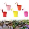 Hanging Planters Set of 5 Colorful Metal Flower Pots with Easy Detachable Hooks
