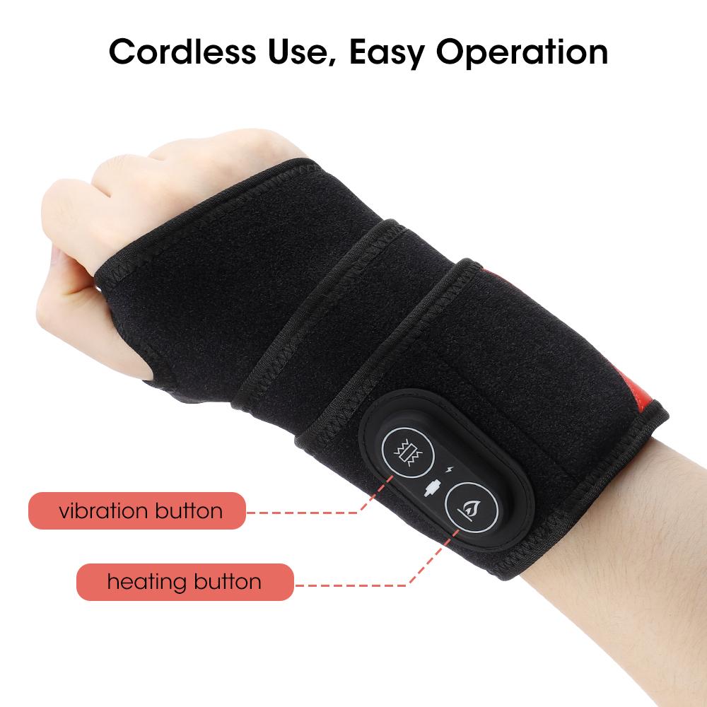 36Pcs Led Beads 660&850Nm Red Light Heating Belt 3 Levels Heating And Vibration Wrist Wrap For Leg Arm Ankle