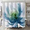 Brown Gold Floral Shower Curtain, Dark Grey Boho Abstract Design, Minimalist Waterproof Bathroom Decor with Hooks
