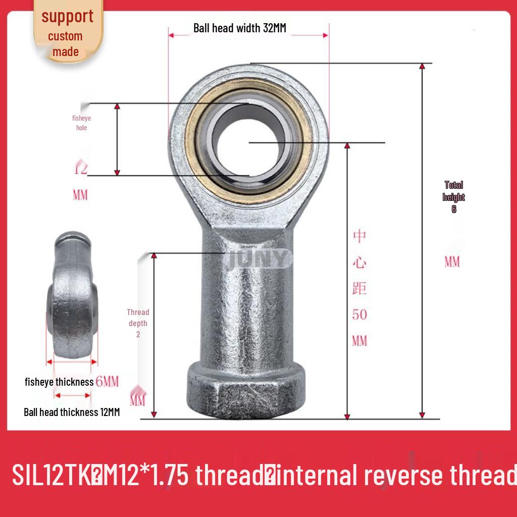Spherical Plain Bearings: Universal Joint Ball Joint Rod End, Internal SI, External SA, Sizes 5-40