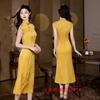Modern fashion improved new Chinese long fish tail cheongsam summer new young women can wear cheongsam every day