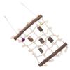 3 Pcs Parakeet Toy Wooden Block Cotton Rope Climbing Net with Molar Stone Strings Swing Toy for