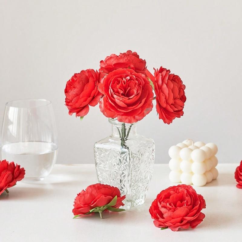 5/10 Stück Pfingstrose Künstliche Blumenstrauß 20CM Kunstblumen für Heimzimmerdeko Garten Hochzeitsdekoration DIY Vase Pflanzenornament