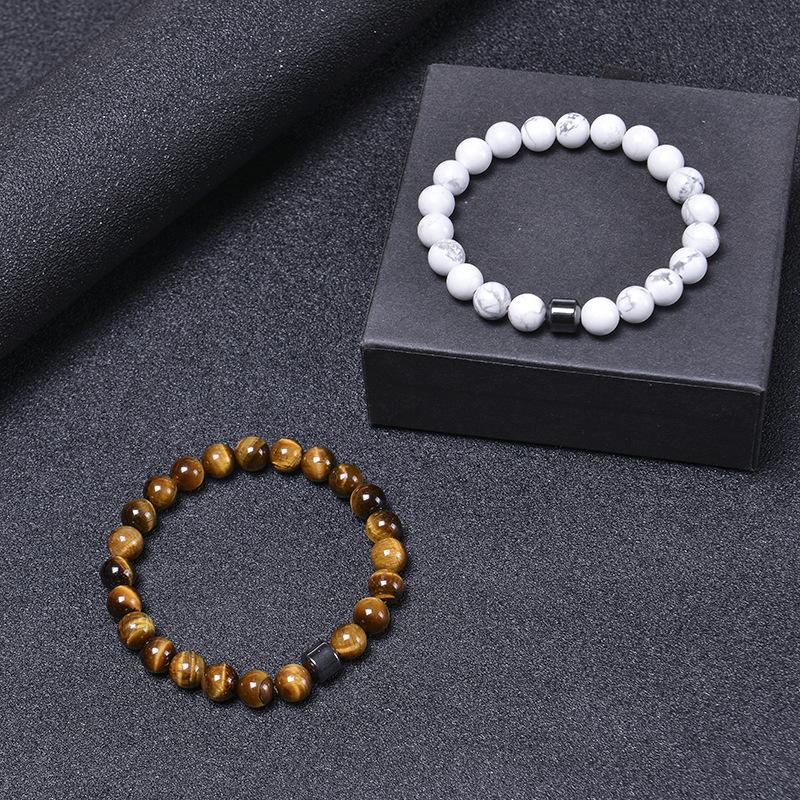 Natural Obsidian Stone Bracelet Magnetic Anxiety Relief Healthy Women Men Smoking Cessation Weight Loss Black Beads Bracelets