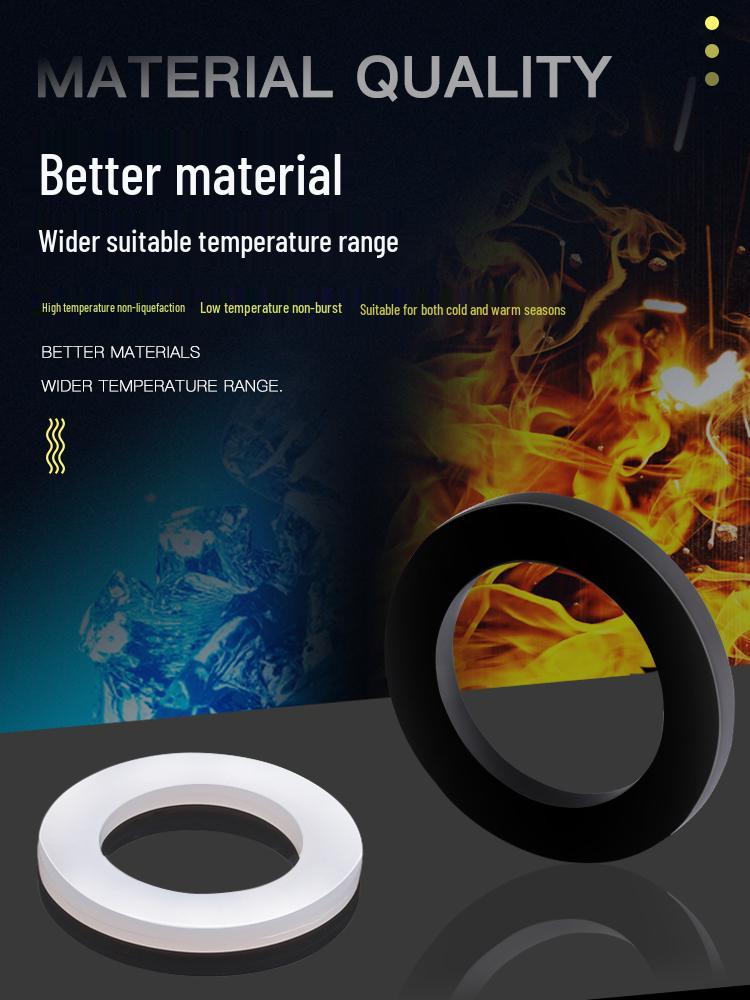 Black Rubber Silicone Waterproof Gasket Seal Washer for Water Heater & Shower - Nitrile Thickened, 4-6 Minutes