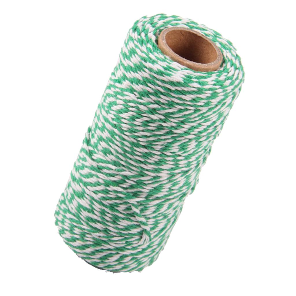 Bakers Twine Cotton Rope Two Tone Jute String for Crafts Christmas Holiday Ribbon Strong Cord for School and Gardening