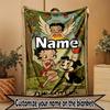 Custom Name Personalized Betty Boop Print Blanket, Home Decor, Bedroom, Sofa, Camping, Couch, Gifts for Birthday Christmas